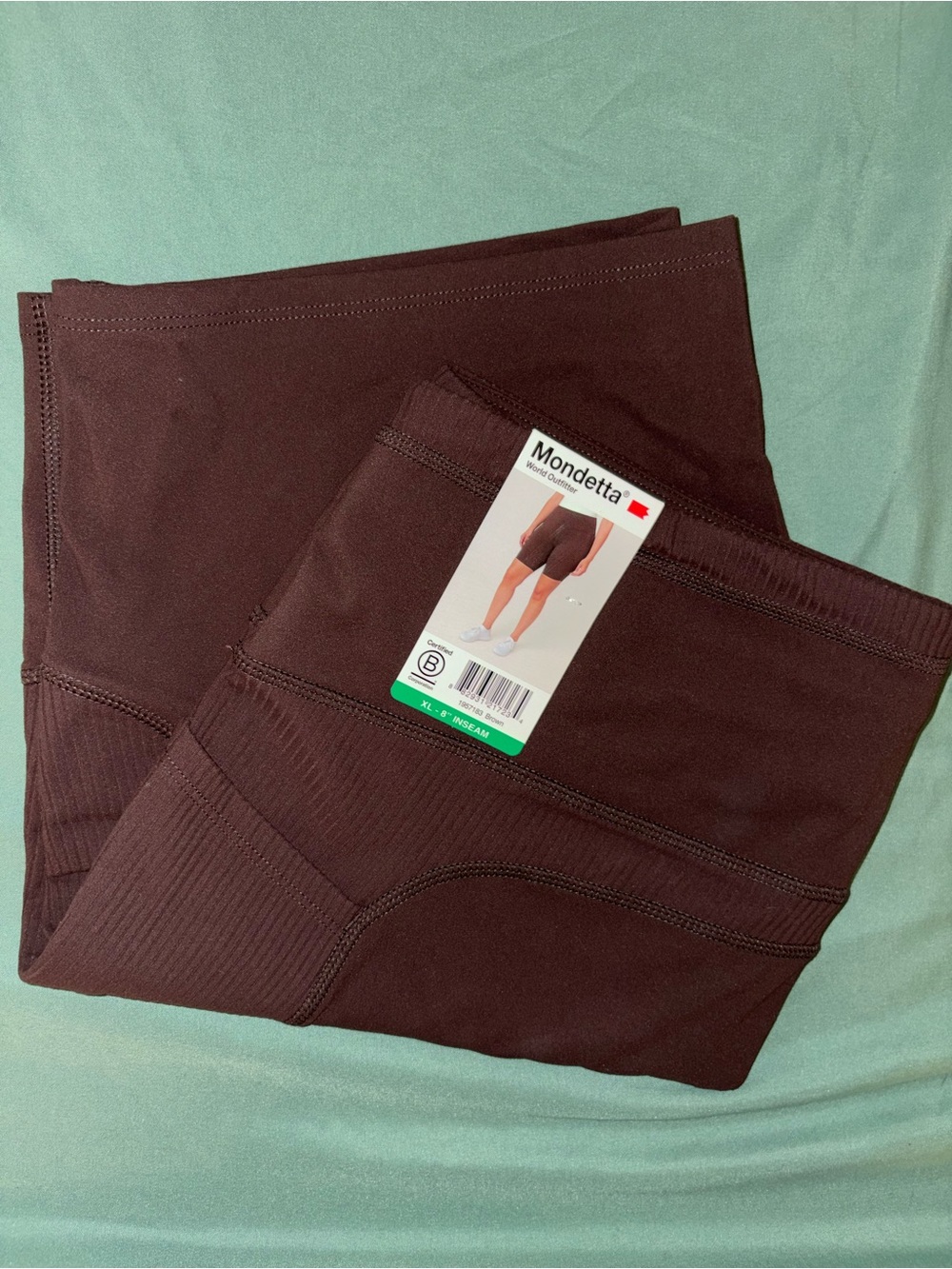 Mondetta High-Waist Shaping Bike Shorts - Brown